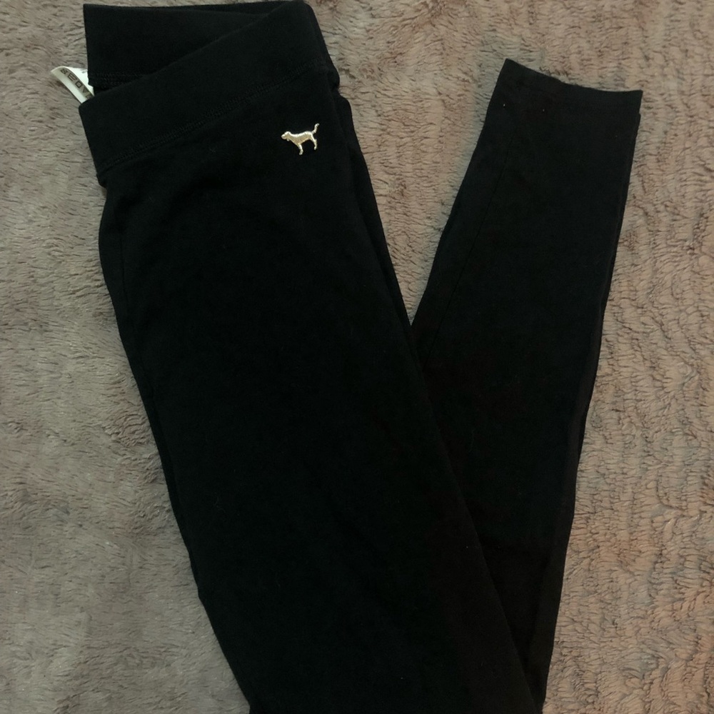Victoria Secret Small Black Leggings PINK